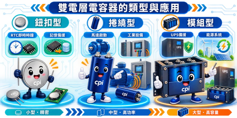 雙電層電容器有哪些類型與應用？