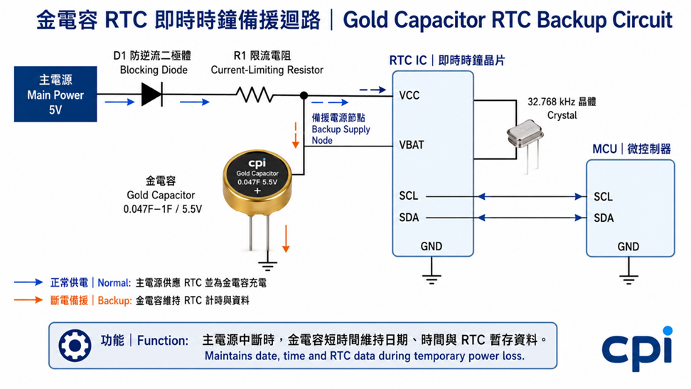 RTC、Memory Backup與小型電子裝置