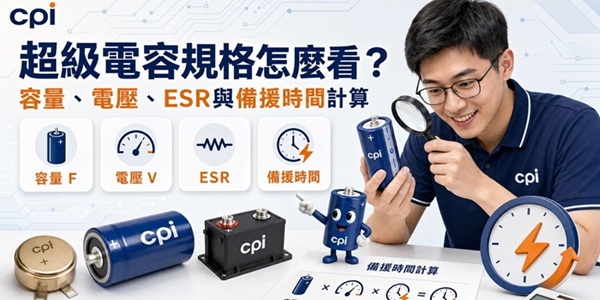 超級電容規格怎麼看？容量、電壓、ESR與與備援時間計算